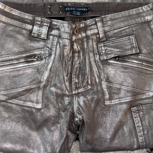 Ralph Lauren Silver Cargo Moto Jeans US Size 30 - Picture 5 of 9